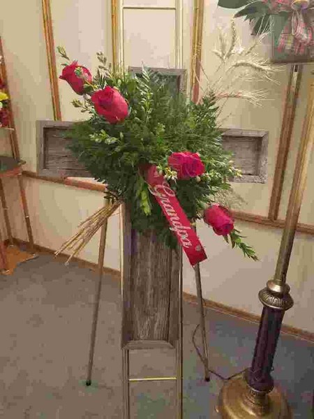 Wood Cross With Roses